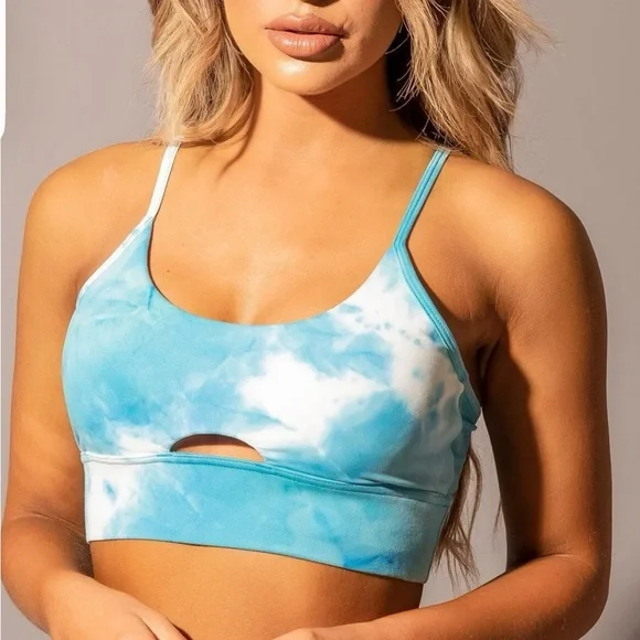 Agent 84 Airlon Cut-Out Workout Bra - Clouds - Picture 2 of 8